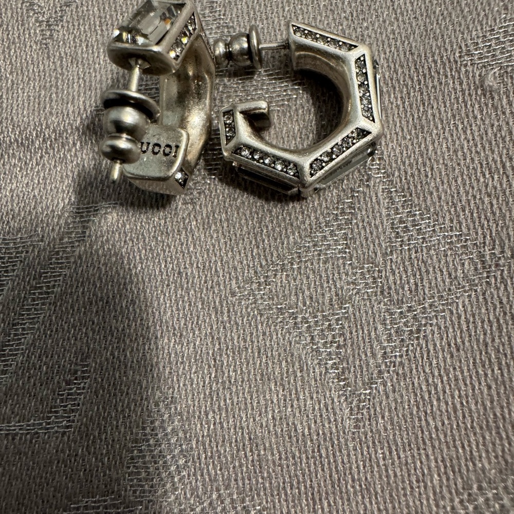 Gucci Silver Marmont Circular Studded Earrings - Picture 2 of 5